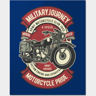 Military Moto Pride – Retro High-Speed Journey Posters and Art